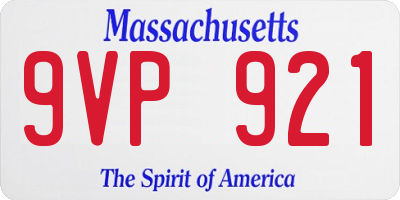 MA license plate 9VP921