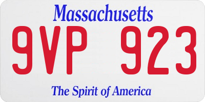 MA license plate 9VP923