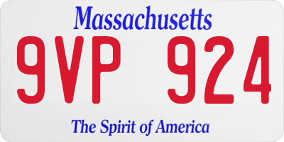 MA license plate 9VP924