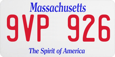 MA license plate 9VP926