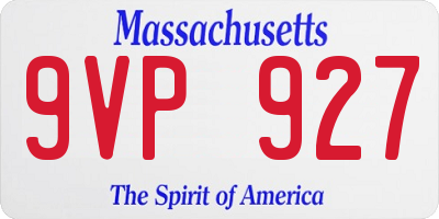 MA license plate 9VP927