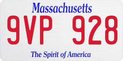 MA license plate 9VP928