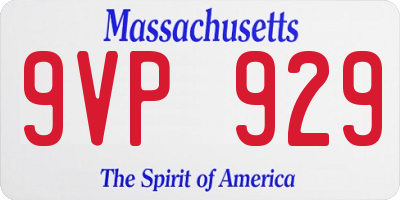 MA license plate 9VP929