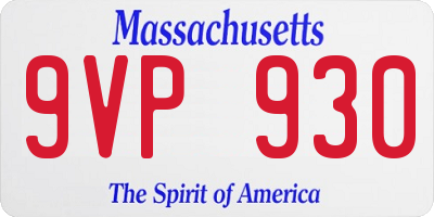 MA license plate 9VP930