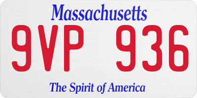MA license plate 9VP936