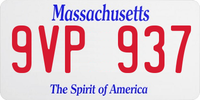 MA license plate 9VP937