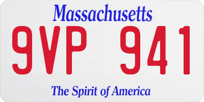 MA license plate 9VP941