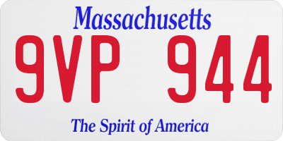 MA license plate 9VP944