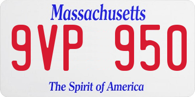 MA license plate 9VP950