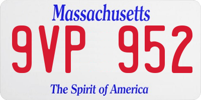 MA license plate 9VP952