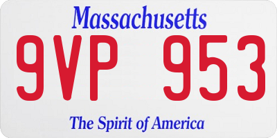 MA license plate 9VP953