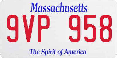 MA license plate 9VP958