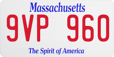 MA license plate 9VP960