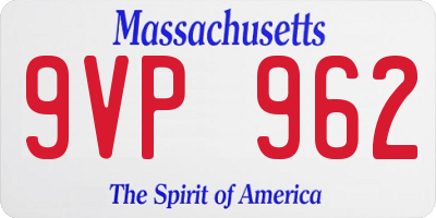 MA license plate 9VP962