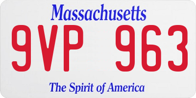 MA license plate 9VP963