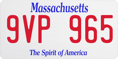 MA license plate 9VP965