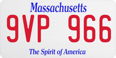 MA license plate 9VP966