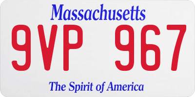 MA license plate 9VP967