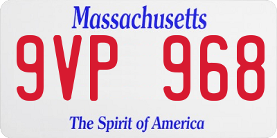 MA license plate 9VP968