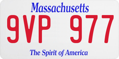 MA license plate 9VP977
