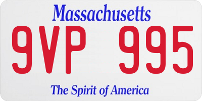 MA license plate 9VP995