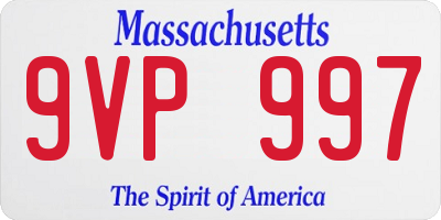 MA license plate 9VP997