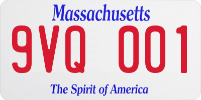 MA license plate 9VQ001