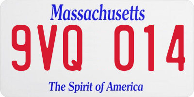 MA license plate 9VQ014