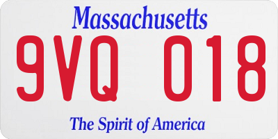 MA license plate 9VQ018
