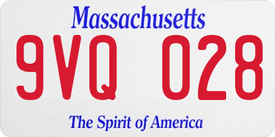 MA license plate 9VQ028