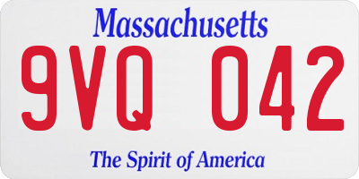 MA license plate 9VQ042