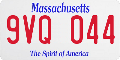 MA license plate 9VQ044