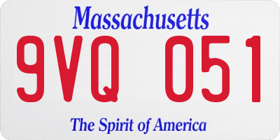 MA license plate 9VQ051