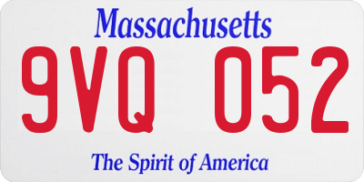 MA license plate 9VQ052