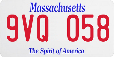 MA license plate 9VQ058