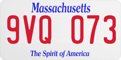 MA license plate 9VQ073