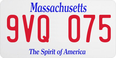 MA license plate 9VQ075