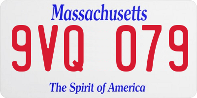 MA license plate 9VQ079