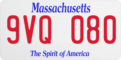 MA license plate 9VQ080