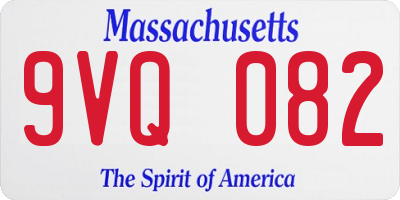 MA license plate 9VQ082