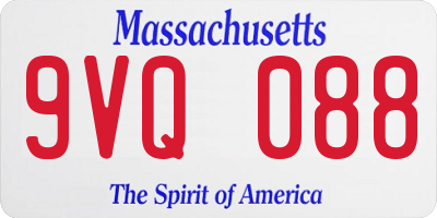 MA license plate 9VQ088