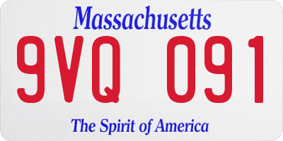 MA license plate 9VQ091