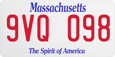 MA license plate 9VQ098