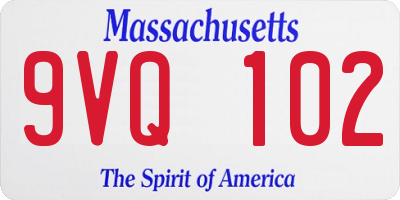 MA license plate 9VQ102