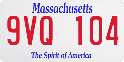 MA license plate 9VQ104