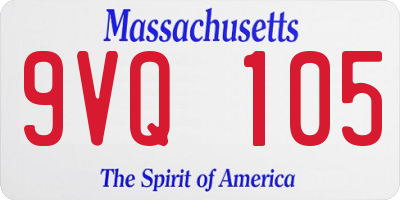 MA license plate 9VQ105