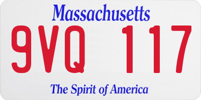MA license plate 9VQ117