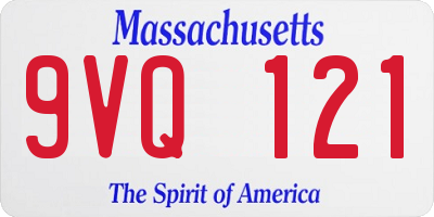 MA license plate 9VQ121