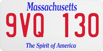 MA license plate 9VQ130