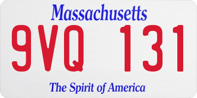 MA license plate 9VQ131